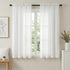 Block Out Curtains 2‑Pack White Light‑Filtering Panels with Rod Pocket 132x160cm