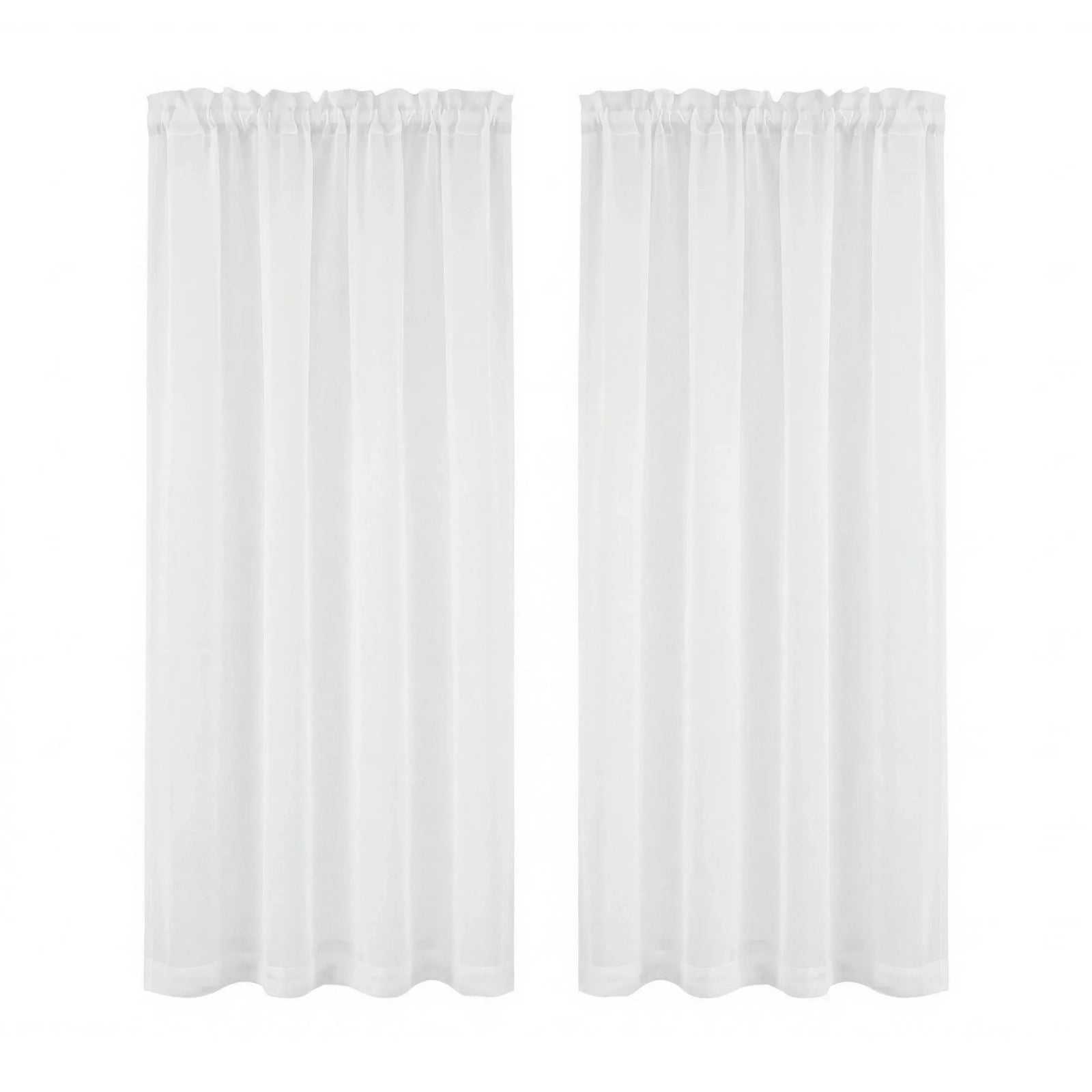 Block Out Curtains 2‑Pack White Light‑Filtering Panels with Rod Pocket 132x160cm