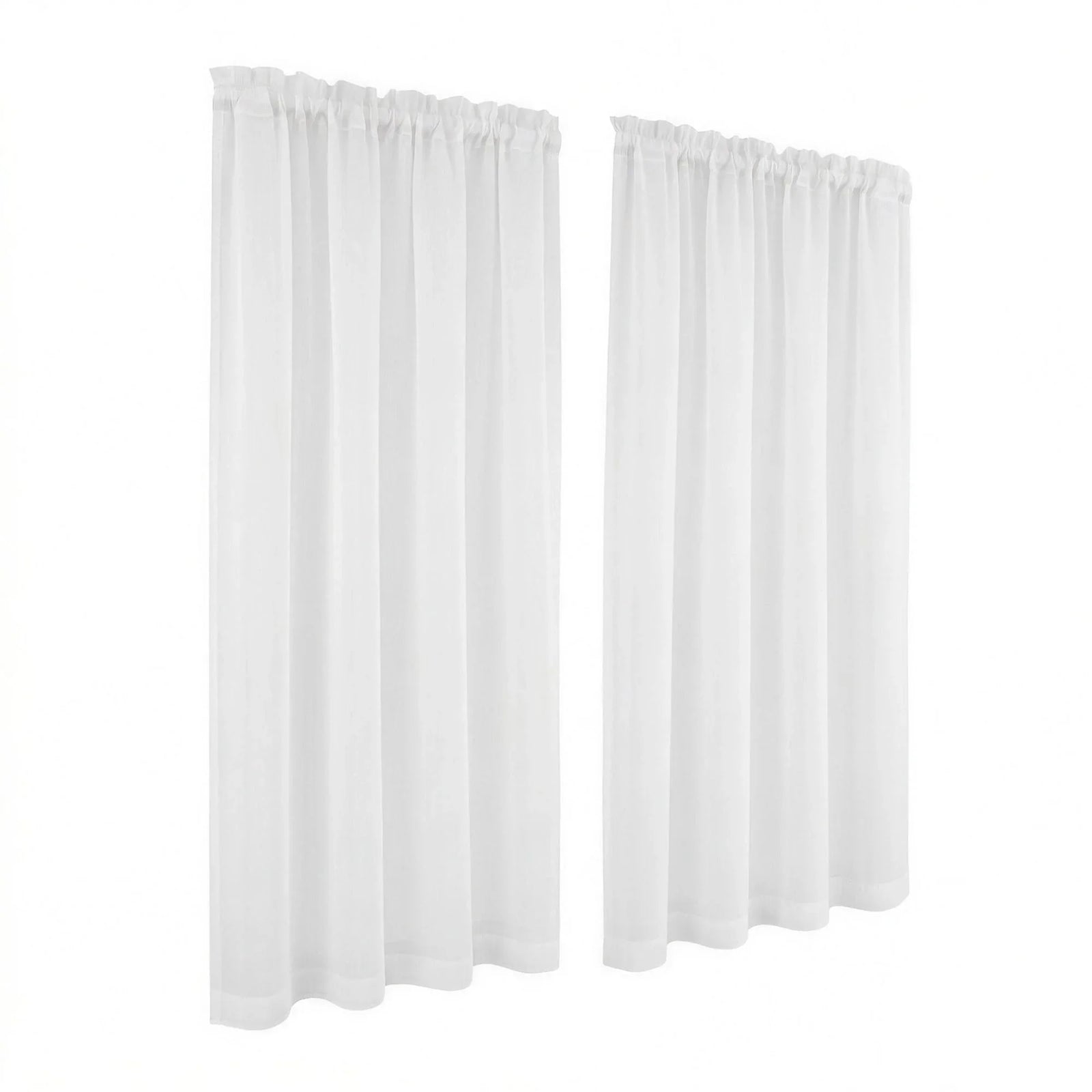 Block Out Curtains 2‑Pack White Light‑Filtering Panels with Rod Pocket 132x160cm