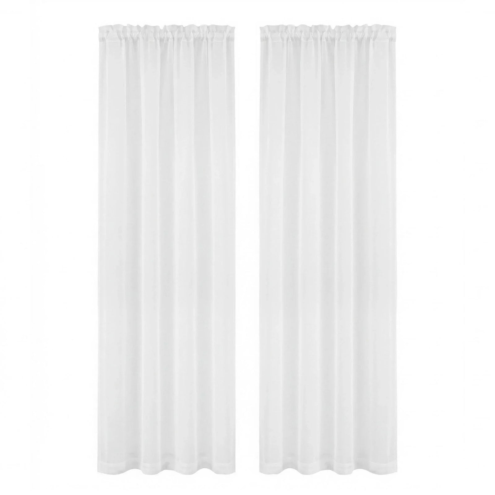 Blockout Curtains 2‑Pack White Light‑Filtering Panels with Rod Pocket 132x213cm