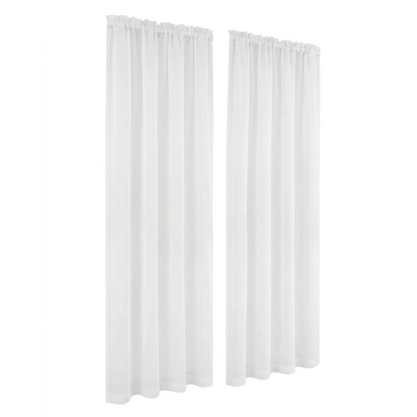 Blockout Curtains 2‑Pack White Light‑Filtering Panels with Rod Pocket 132x213cm