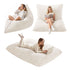 Artiss 3 in 1 Bean Bag Chair Cover (No Filler) Convertible Bean Bag for Adults, Corduroy Stuffed Animal Storage Bean Bag Cover Washable for Living Room Bedroom, Beige