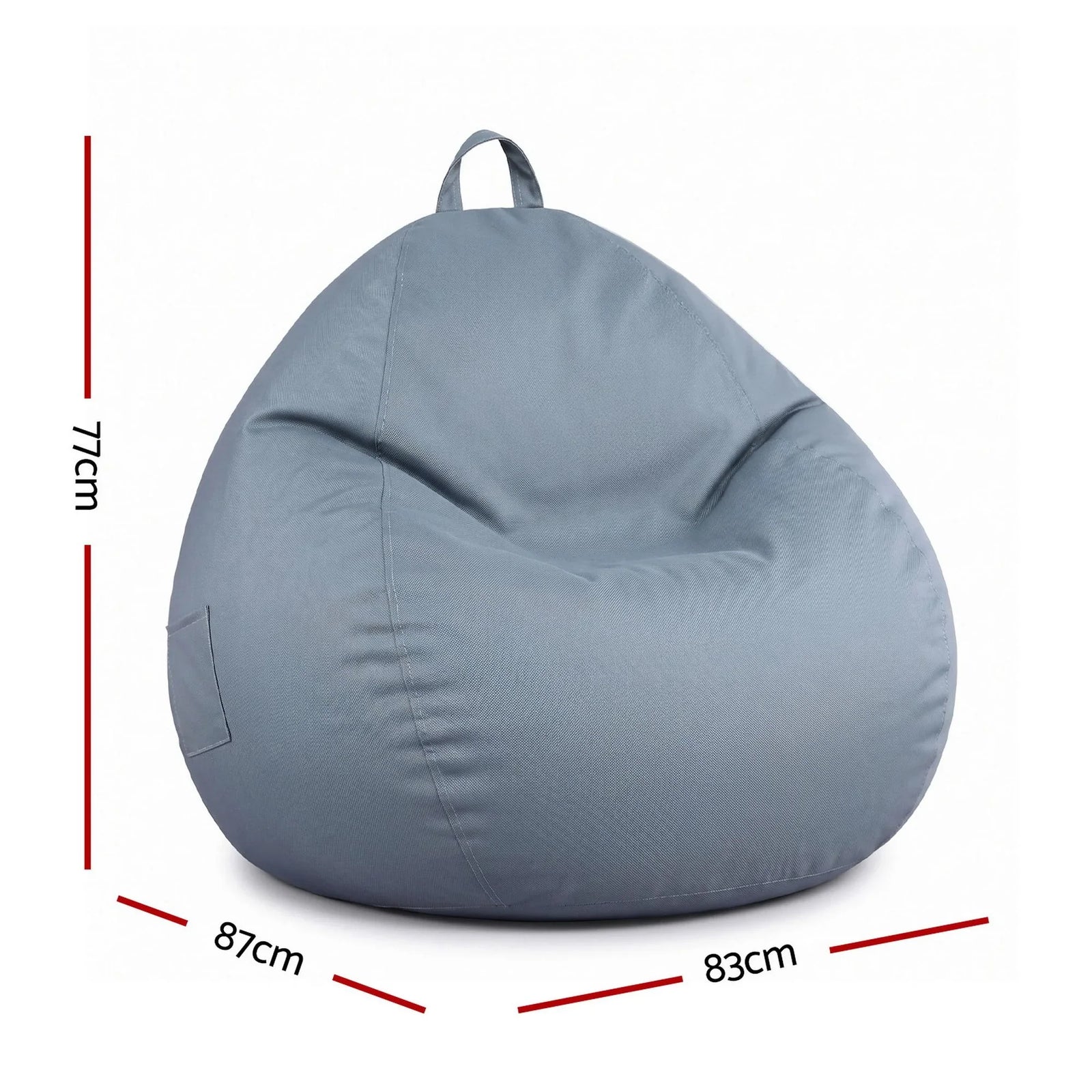 Bean Bag Cover – Indoor/Outdoor, 600D Polyester, Water‑Resistant, Grey