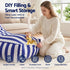 Outdoor Bean Bag Chair Cover (No Filler) Splash-Proof Beanbag Lounge Sofacover Stuffed Animal Storage Bean Bag Cover for Patio Poolside Relaxing, Blue