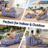 Outdoor Bean Bag Chair Cover (No Filler) Splash-Proof Beanbag Lounge Sofacover Stuffed Animal Storage Bean Bag Cover for Patio Poolside Relaxing, Blue