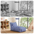 Outdoor Bean Bag Chair Cover (No Filler) Splash-Proof Beanbag Lounge Sofacover Stuffed Animal Storage Bean Bag Cover for Patio Poolside Relaxing, Blue
