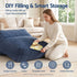 Corduroy Bean Bag Cover – L‑Shape Support, Soft Texture, Washable, Blue