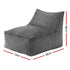 Corduroy Bean Bag Cover – L‑Shape Support, Soft Texture, Washable, Grey