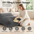 Corduroy Bean Bag Cover – L‑Shape Support, Soft Texture, Washable, Grey
