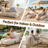 Outdoor Bean Bag Chair Cover (No Filler) Splash-Proof Beanbag Lounge Sofacover Stuffed Animal Storage Bean Bag Cover for Patio Poolside Relaxing, Taupe