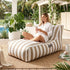 Outdoor Bean Bag Chair Cover (No Filler) Splash-Proof Beanbag Lounge Sofacover Stuffed Animal Storage Bean Bag Cover for Patio Poolside Relaxing, Taupe