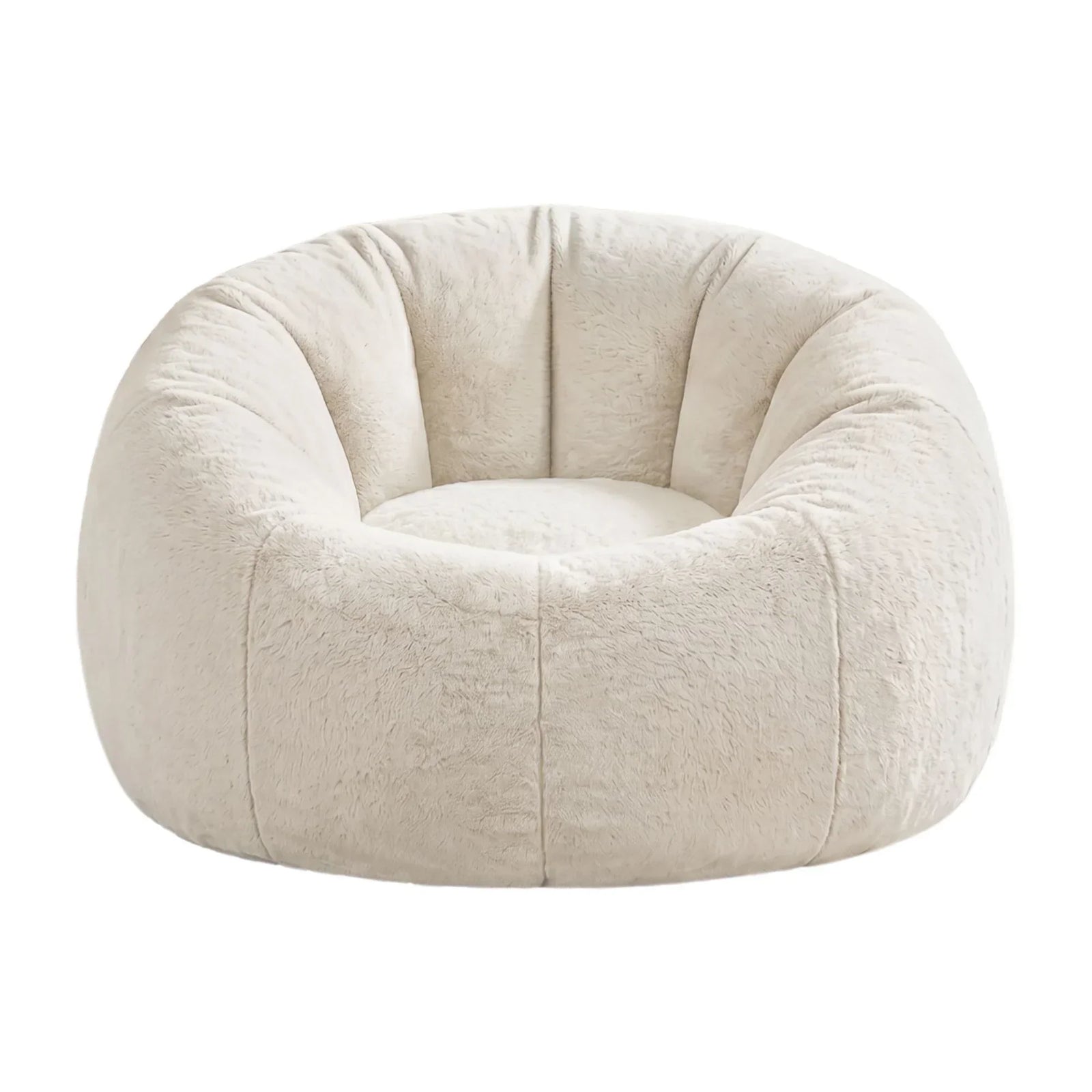 Faux Fur Bean Bag Cover – Large 107cm, Beige, Soft, Washable, No Filling