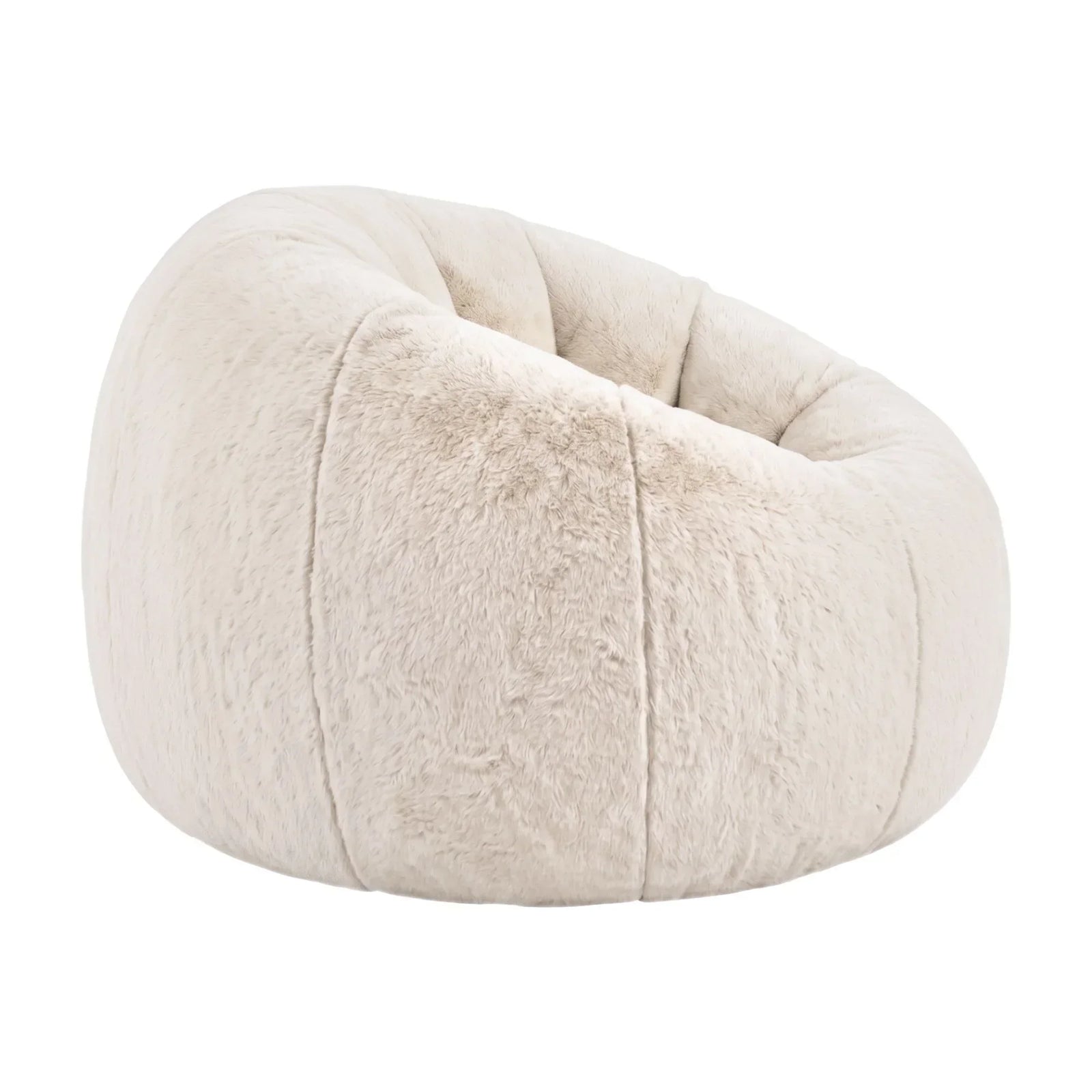 Faux Fur Bean Bag Cover – Large 107cm, Beige, Soft, Washable, No Filling