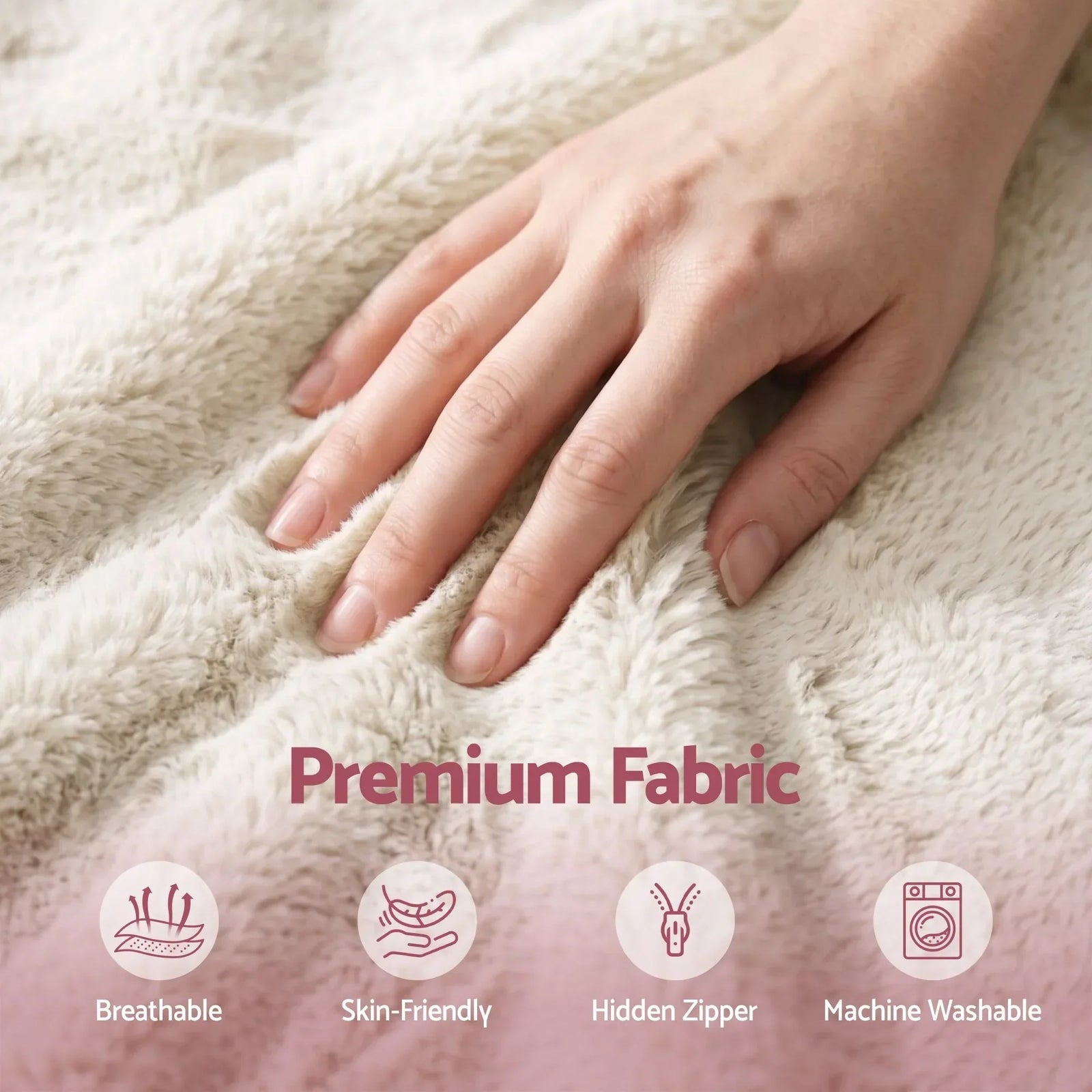 Faux Fur Bean Bag Cover – Large 107cm, Beige, Soft, Washable, No Filling