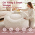 Faux Fur Bean Bag Cover – Large 107cm, Beige, Soft, Washable, No Filling