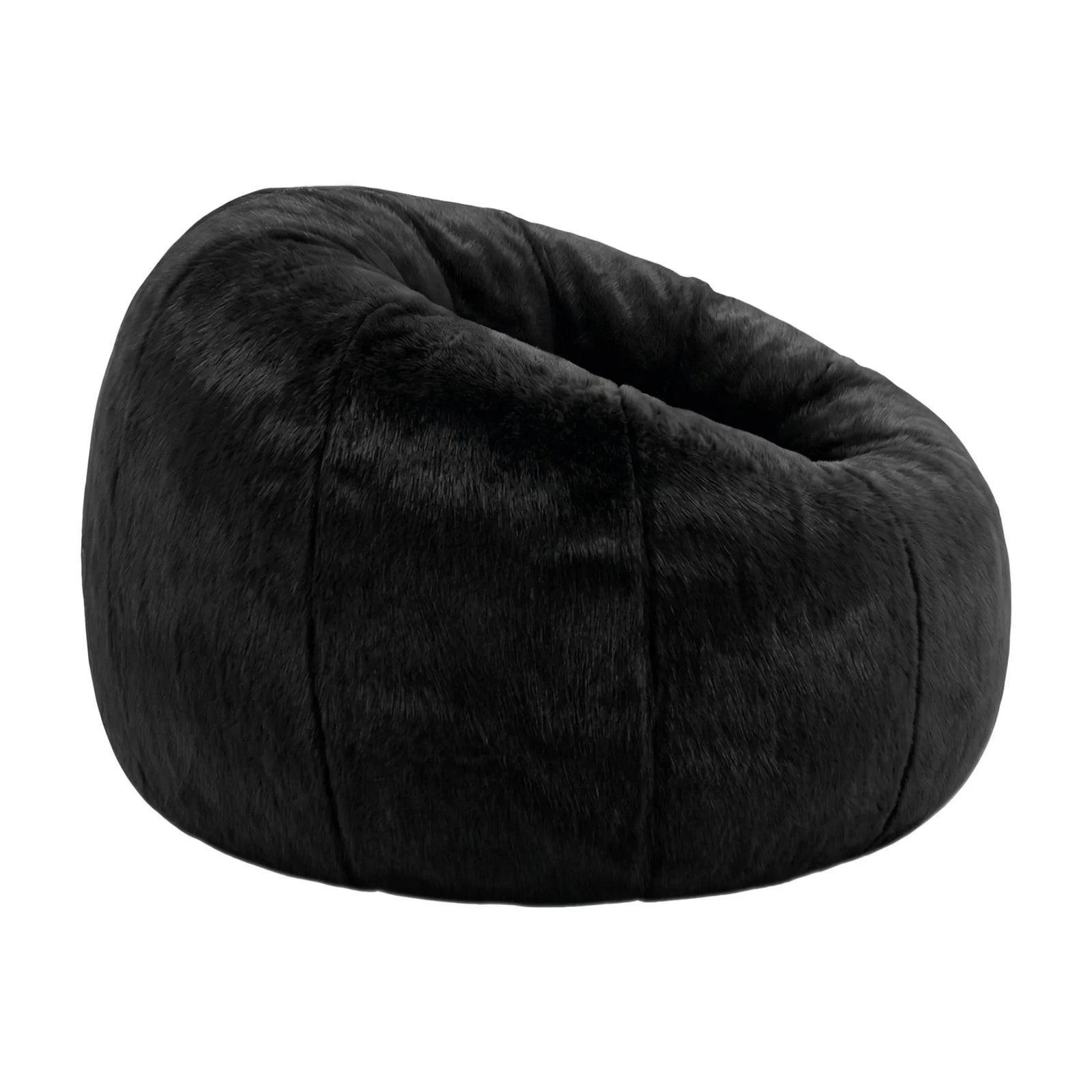 Faux Fur Bean Bag Cover – Large 107cm, Black, Soft, Washable, No Filling