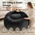 Faux Fur Bean Bag Cover – Large 107cm, Black, Soft, Washable, No Filling