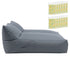 Outdoor Bean Bag Chair with Filler 2 Seater Beanbag Lounge Adults Splash-Proof Large Bean Bag Cover with Filling for Patio Poolside Relaxing Indoor, Grey