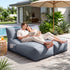 Outdoor Bean Bag Chair with Filler 2 Seater Beanbag Lounge Adults Splash-Proof Large Bean Bag Cover with Filling for Patio Poolside Relaxing Indoor, Grey