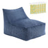 L‑Shape Corduroy Bean Bag – Memory Foam, Supportive Seating, Blue