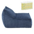 L‑Shape Corduroy Bean Bag – Memory Foam, Supportive Seating, Blue