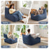 L‑Shape Corduroy Bean Bag – Memory Foam, Supportive Seating, Blue