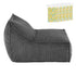 L‑Shape Corduroy Bean Bag – Memory Foam, Supportive Seating, Grey