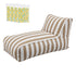 Indoor/Outdoor Bean Bag Chair – Memory Foam, L‑Shape Support, Taupe/White