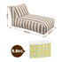 Indoor/Outdoor Bean Bag Chair – Memory Foam, L‑Shape Support, Taupe/White