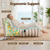 Indoor/Outdoor Bean Bag Chair – Memory Foam, L‑Shape Support, Taupe/White