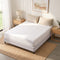 Double Size Metal Bed Frame Grey Fabric Upholstered Slatted Support 300KG MASON