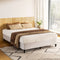 Double Size Metal Bed Frame Grey Fabric Upholstered Slatted Support 300KG MASON