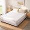 King Size Metal Bed Frame Grey Fabric Upholstered Slatted Support 300KG MASON