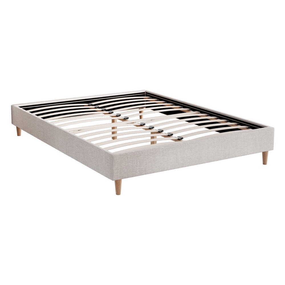 Bed Frame Queen Size Beige ZORA