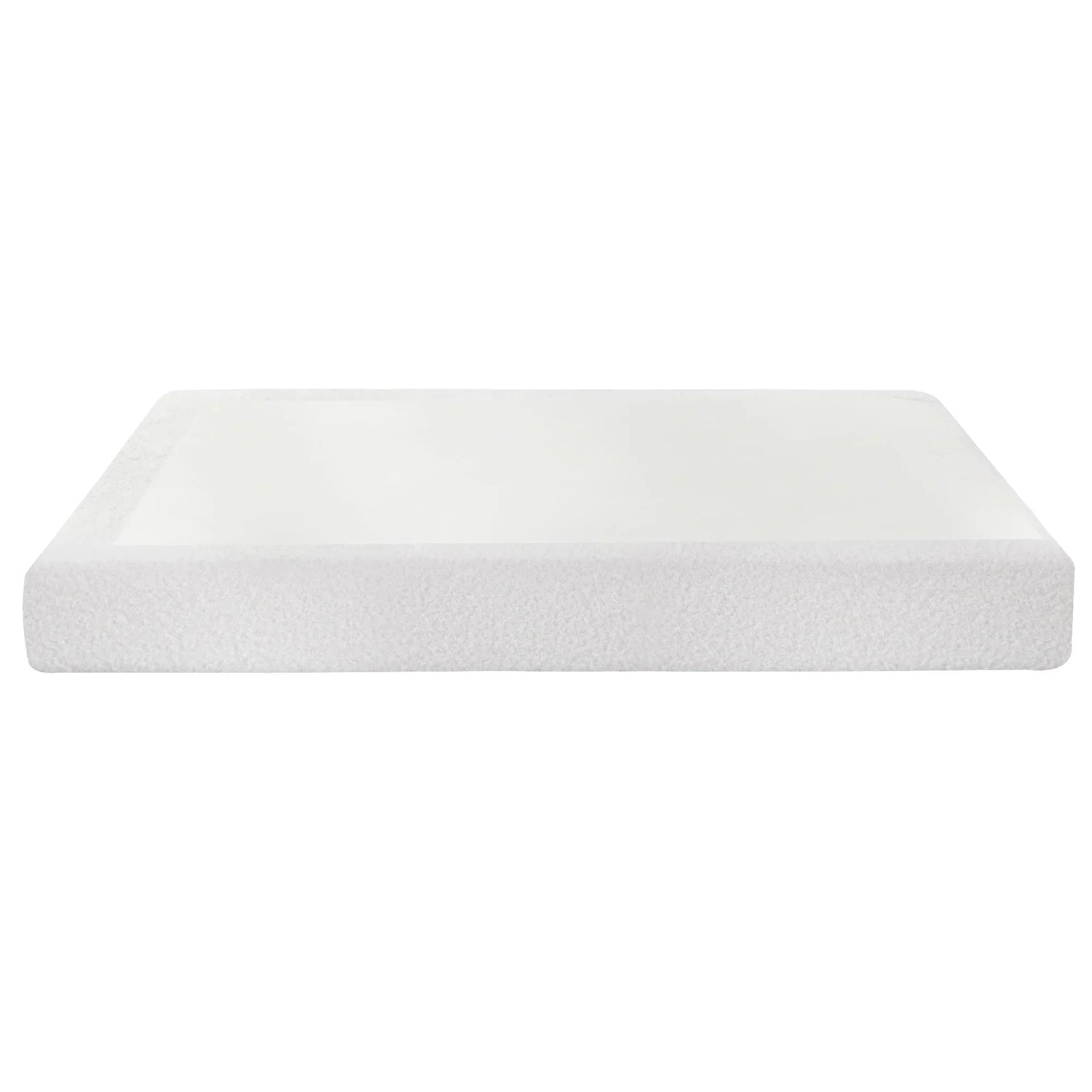 Compression Bed Frame Double Size No Assembly Vacuum High Density Sponge Boucle Cream White