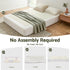 Compression Bed Frame Double Size No Assembly Vacuum High Density Sponge Boucle Cream White