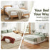 Compression Bed Frame Double Size No Assembly Vacuum High Density Sponge Boucle Cream White