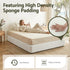 Compression Bed Frame Queen Size No Assembly Vacuum High Density Sponge Boucle Cream White
