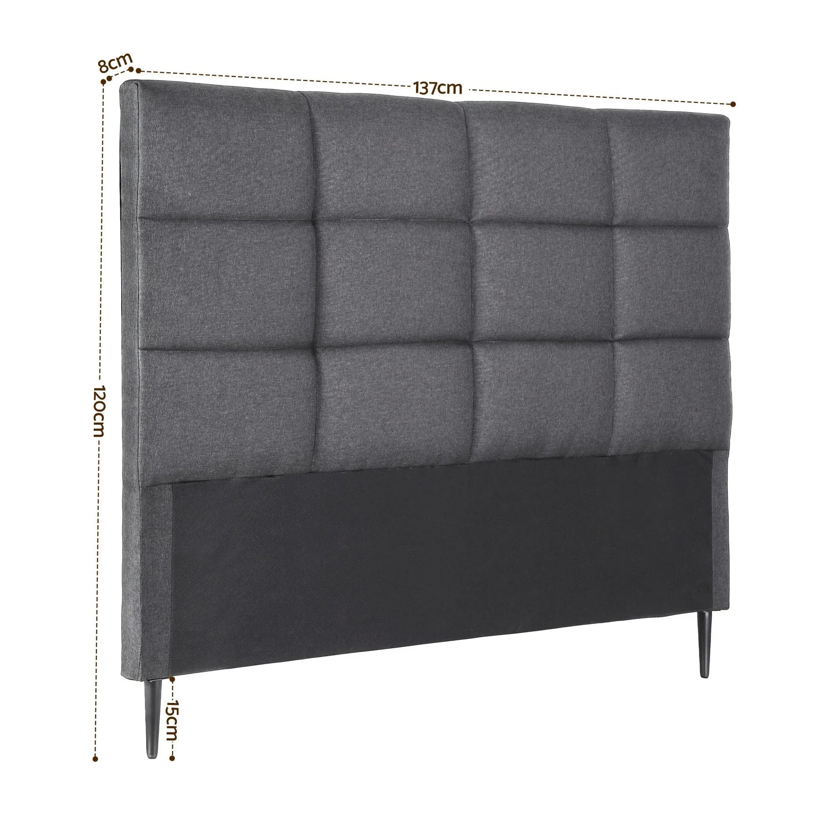 Bed Headboard Double Bedhead Linen Fabric Charcoal