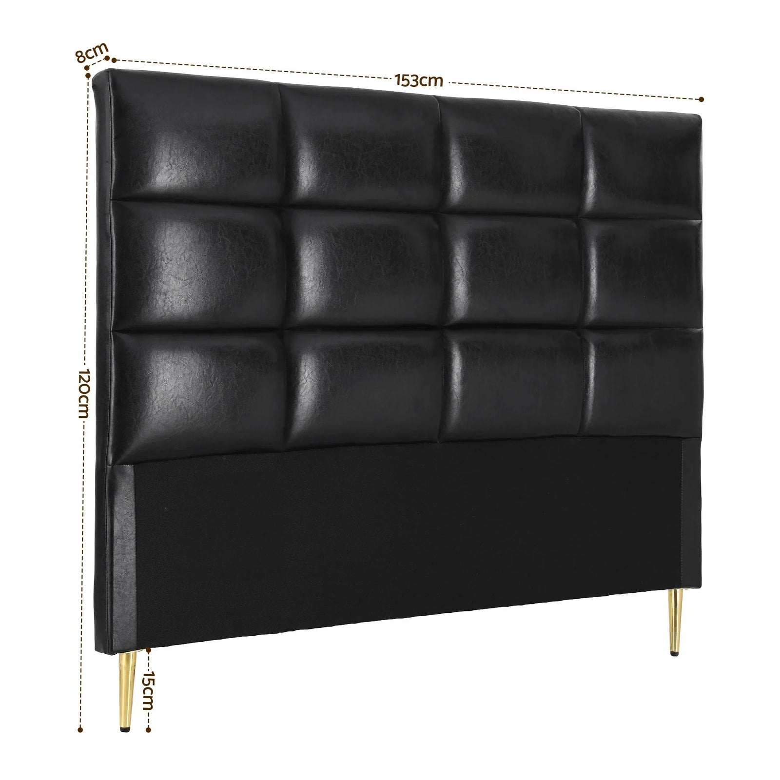 Bed Headboard Queen Bedhead PU Leather Black