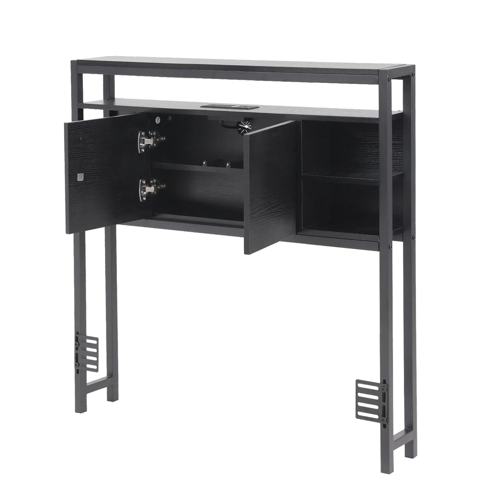 Bed Headboard King Single Storage Bedhead Charging Station Black