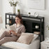 Bed Headboard King Single Storage Bedhead Charging Station Black