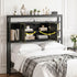 Bed Headboard King Single Storage Bedhead Charging Station Black