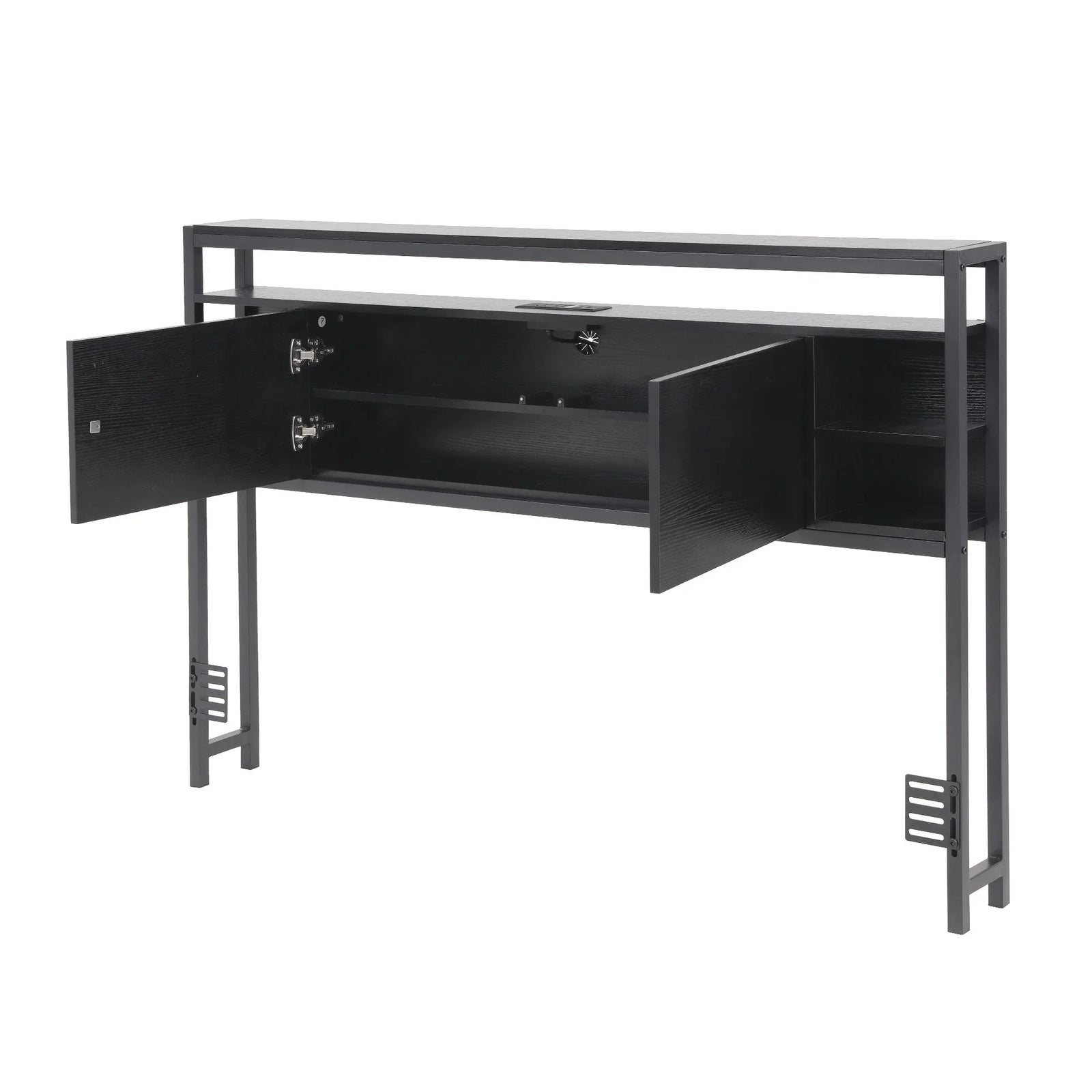 Bed Headboard Queen Storage Bedhead Charging Station Black