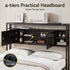 Bed Headboard Queen Storage Bedhead Charging Station Black
