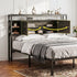 Bed Headboard Queen Storage Bedhead Charging Station Black