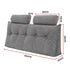Artiss Headboard Pillow Double Wedge Backrest Triangular with 2 Cushions Grey