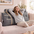 Artiss Headboard Pillow Double Wedge Backrest Triangular with 2 Cushions Grey
