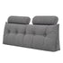 Artiss Headboard Pillow Double Wedge Backrest Triangular with 2 Cushions Grey