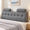 Artiss Headboard Pillow King Wedge Backrest Triangular with 2 Cushions Grey